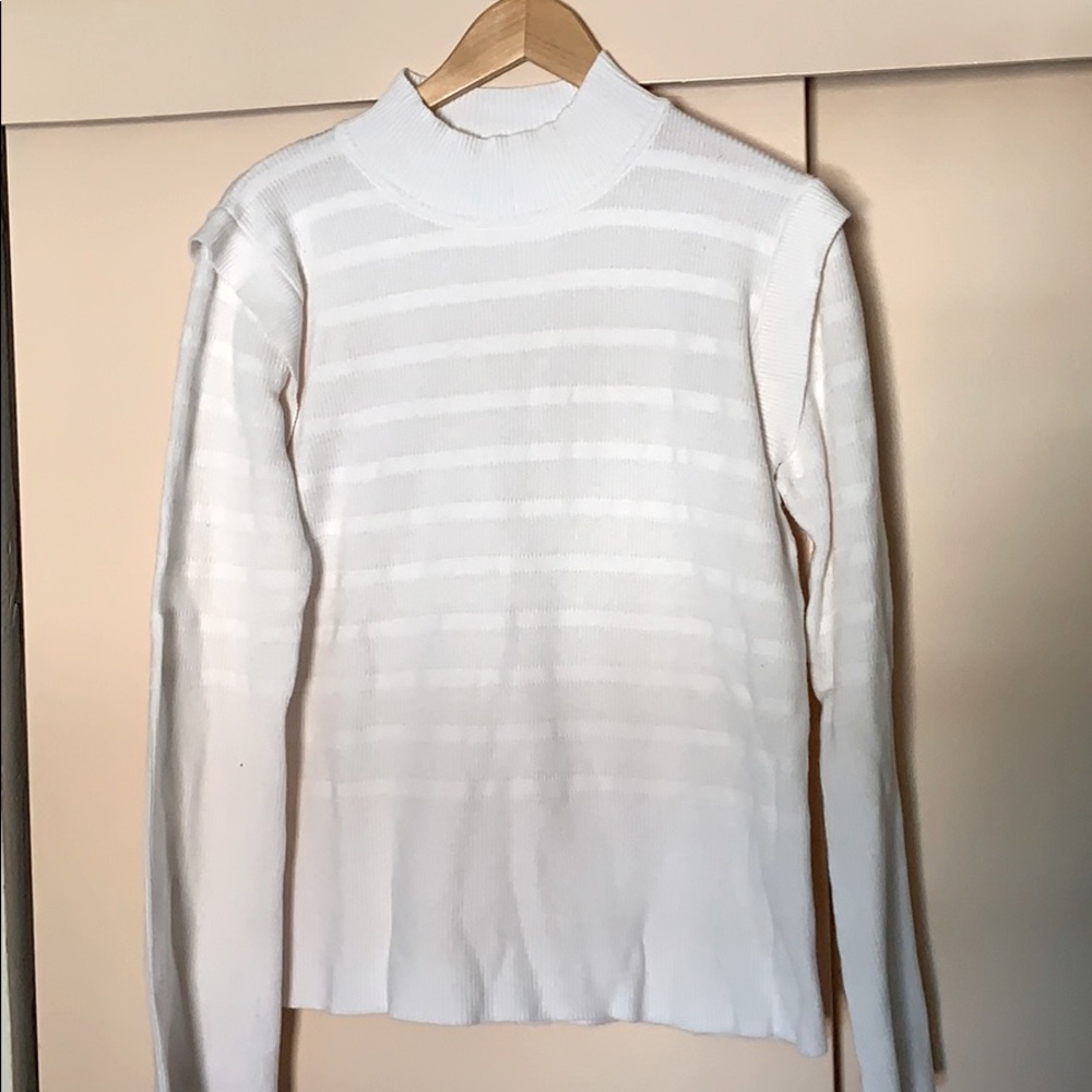 Neiman Marcus bell sleeve mock neck sweater